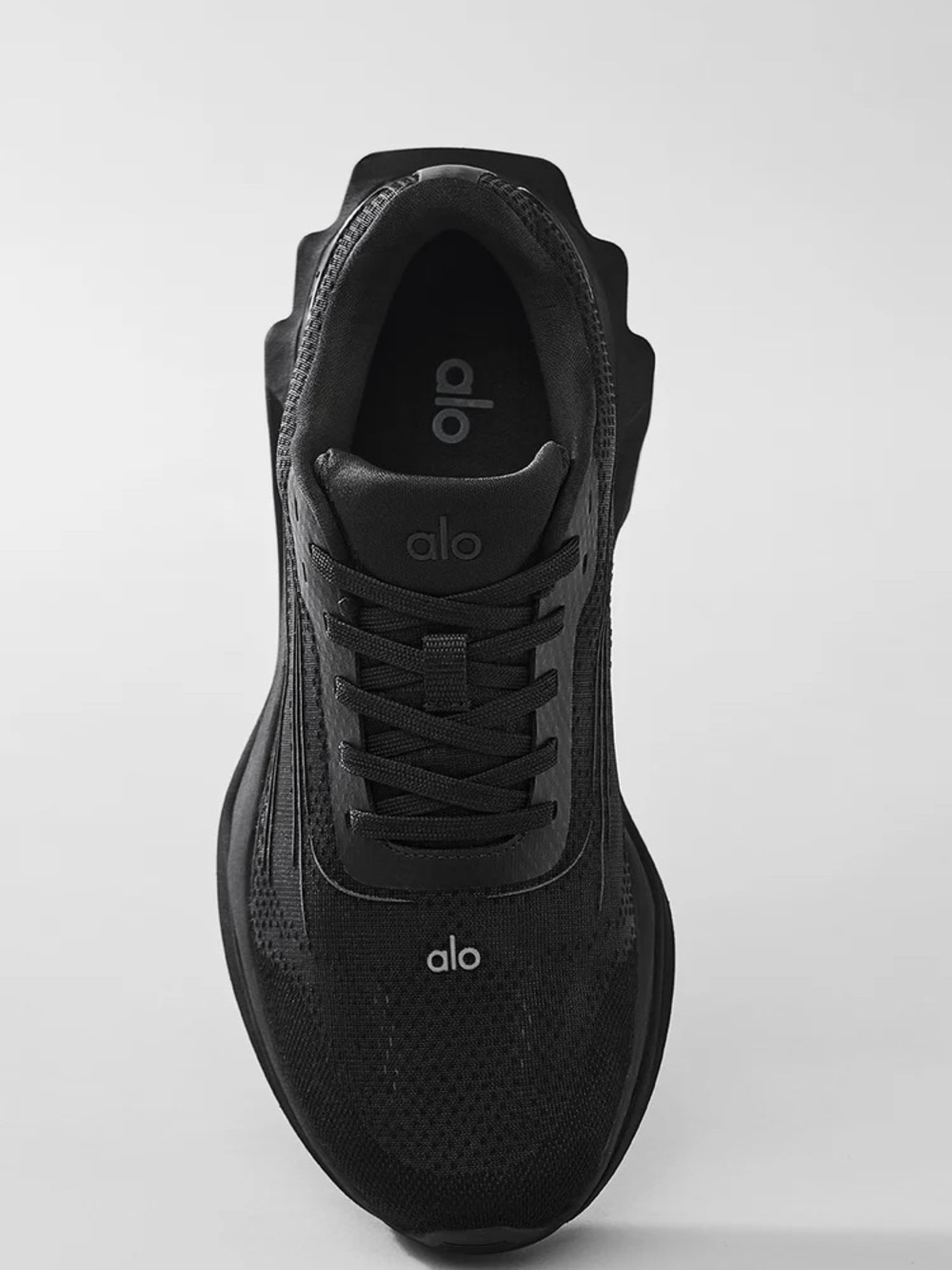 ALO Yoga Men's Black Athletic Lace-Up Trainer